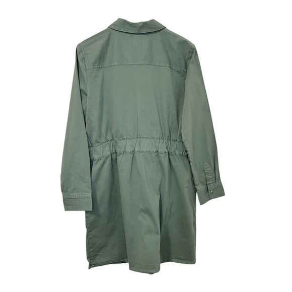 J Crew Womens Long Sleeve Zip Front Chino Dress Sz 16 Green Collard BK863 NWT - Picture 4 of 10